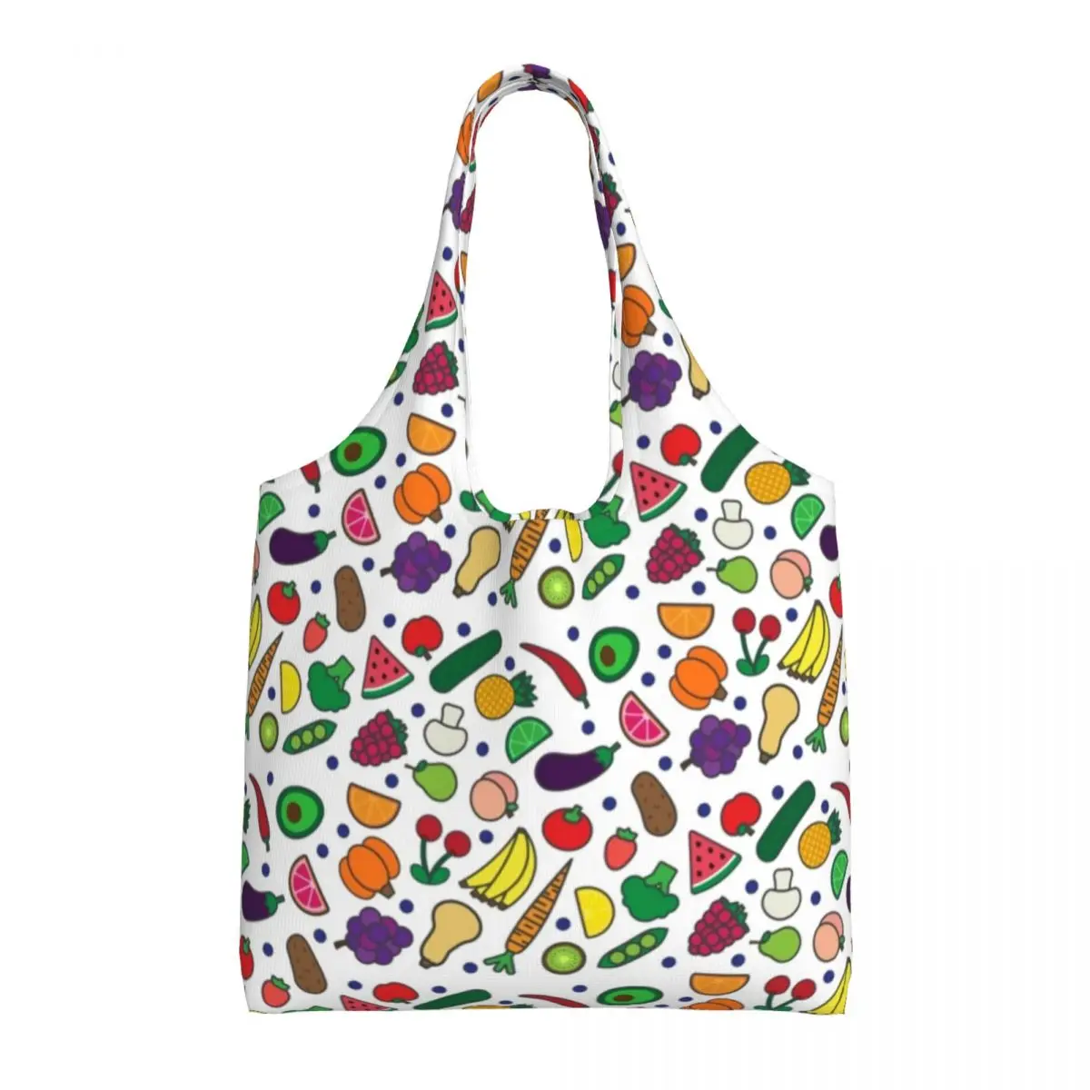 

Fruit And Veggie Shopping Bag Avocado Print School Cloth Handbags Student Gifts Reusable Bags