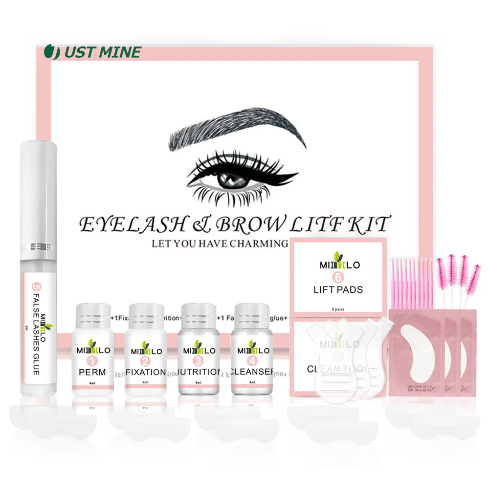 Hot New Eyelash Eyebrow 2 In 1 Lamination Kit Natural Curling Long Lasting Eye Lashes Brows Lifting Perm Sets DIY Makeup At Home