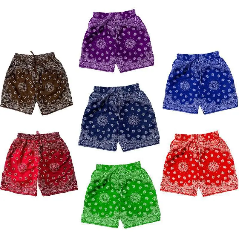 

European And American 2022 New Summer Men's Flower Retro American Hip-Hop Popular Floral Straight Loose Beach Three-Point Shorts