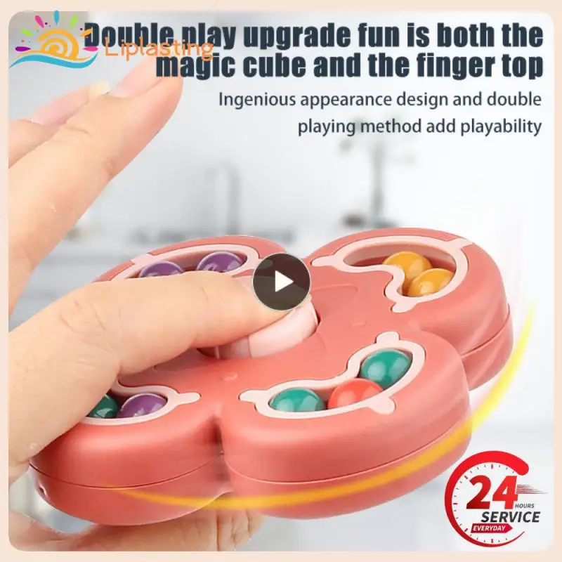 

Rotating Bean Intelligence Fingertip Cube Toy Anxiety Relief Toys For Children Adults Bead Puzzles Children Education Game Gifts