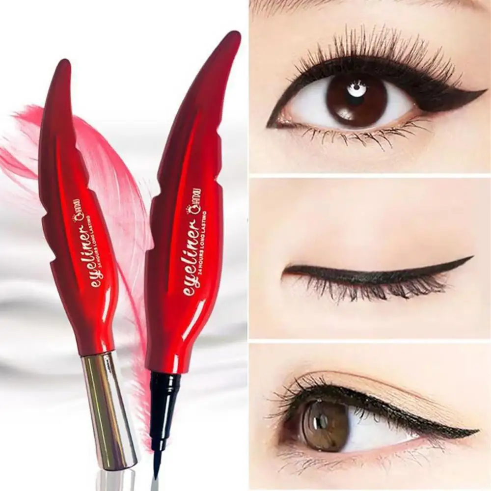

New Type Feather Eyeliner Hot Explosion Style Waterproof Quick-drying Long Lasting Cool Black Non-Smudge Feather Eyeliner Makeup