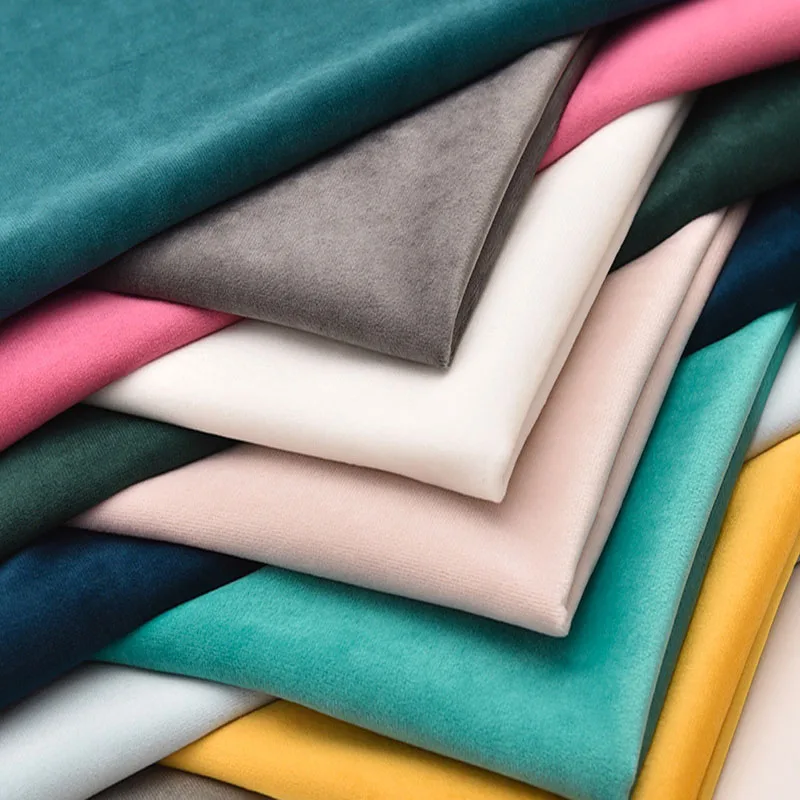 

Velvet Fabric Pure Color Sofa Cushions Pillows Counter Curtains DIY Patchwork Fabric Sewing Textile Decoration Accessories