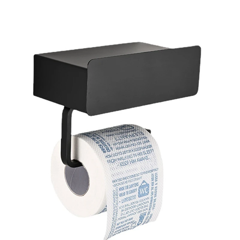 

Bathroom Stainless Steel Black Tissue Box Shelf Bathroom Toilet Tissue Roll Rack Waterproof With Paper Box Storage Box