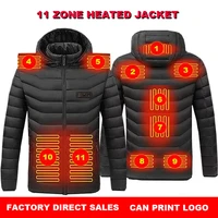 11 areas heated jacket men winter outdoor thermal coat heating cotton male electrical usb heating jacket for camping heated vest