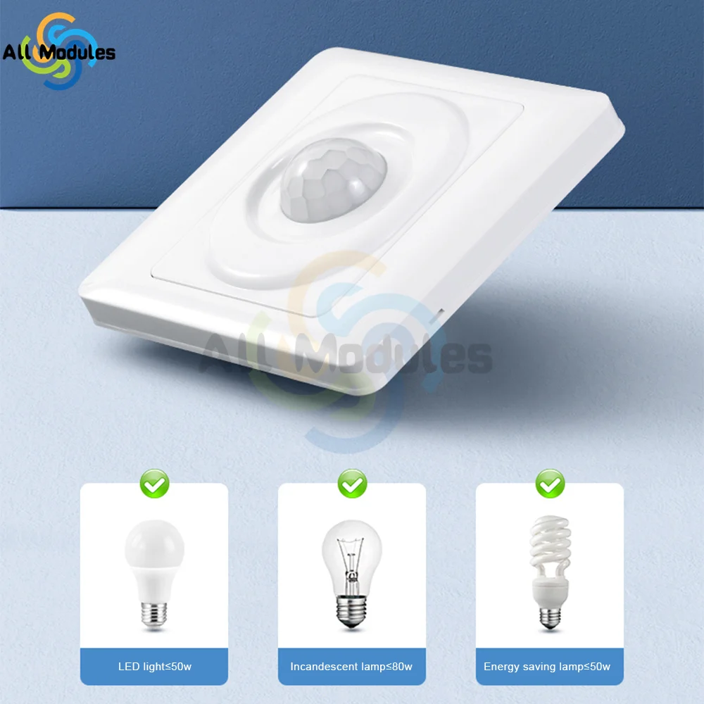 

Human Body Sensor Switch Wall Lamp Switch 86 Type Staircase Infrared Motion Detector Corridor 220V Intelligent Delay Switch