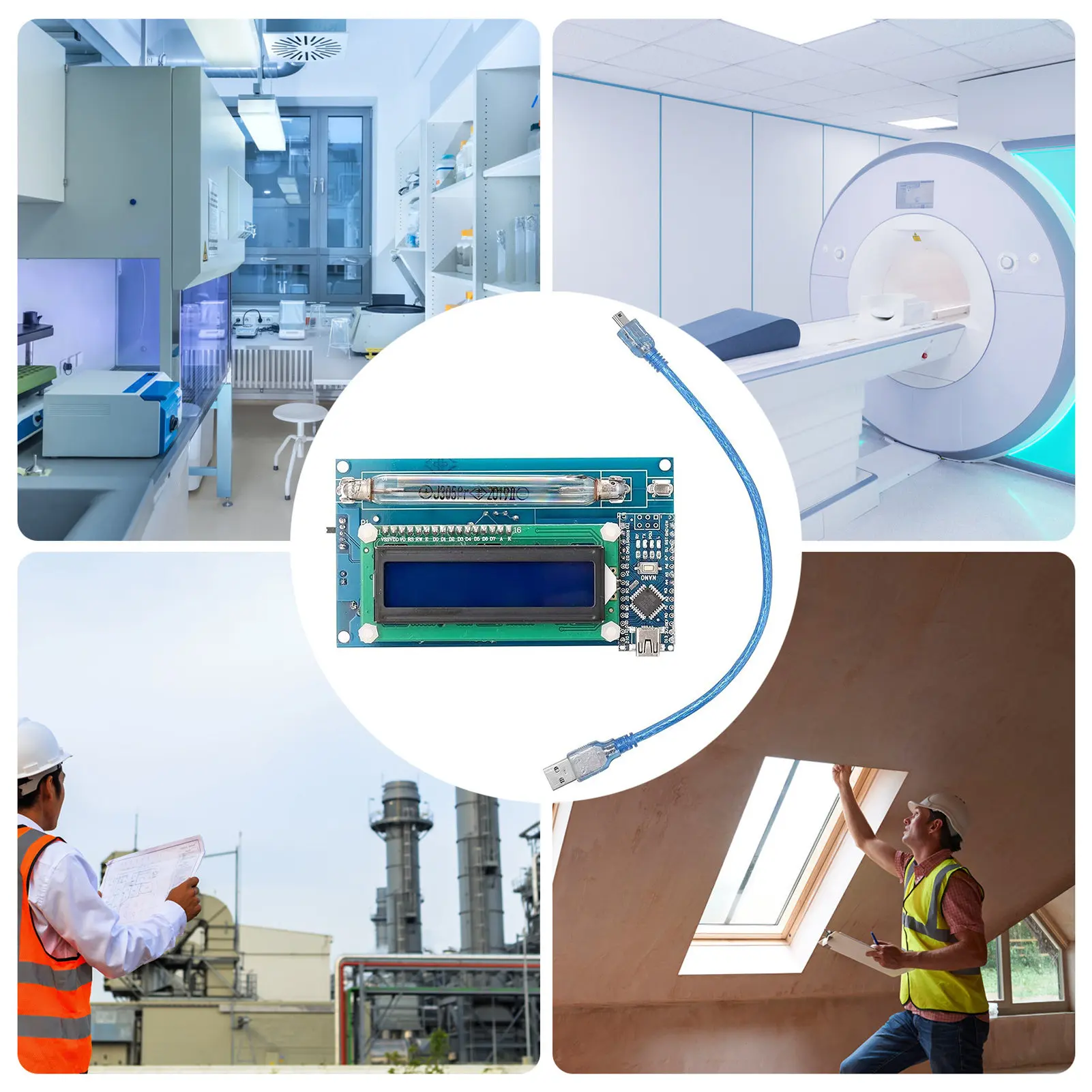 

DIY Geigers Counter Module Nuclear Radiation Detector LCD Gamma Beta RayLab Geigers Counter LCD Screen GM Tube Accessories