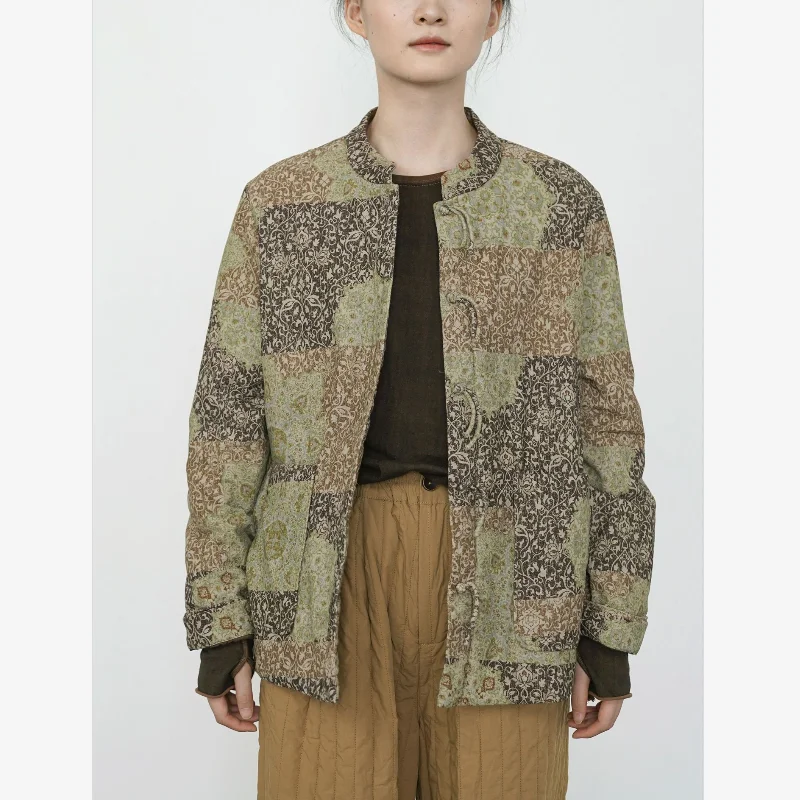 Новая китайская одежда с шлифовальным принтом и пряжкой на хлопковой подкладке