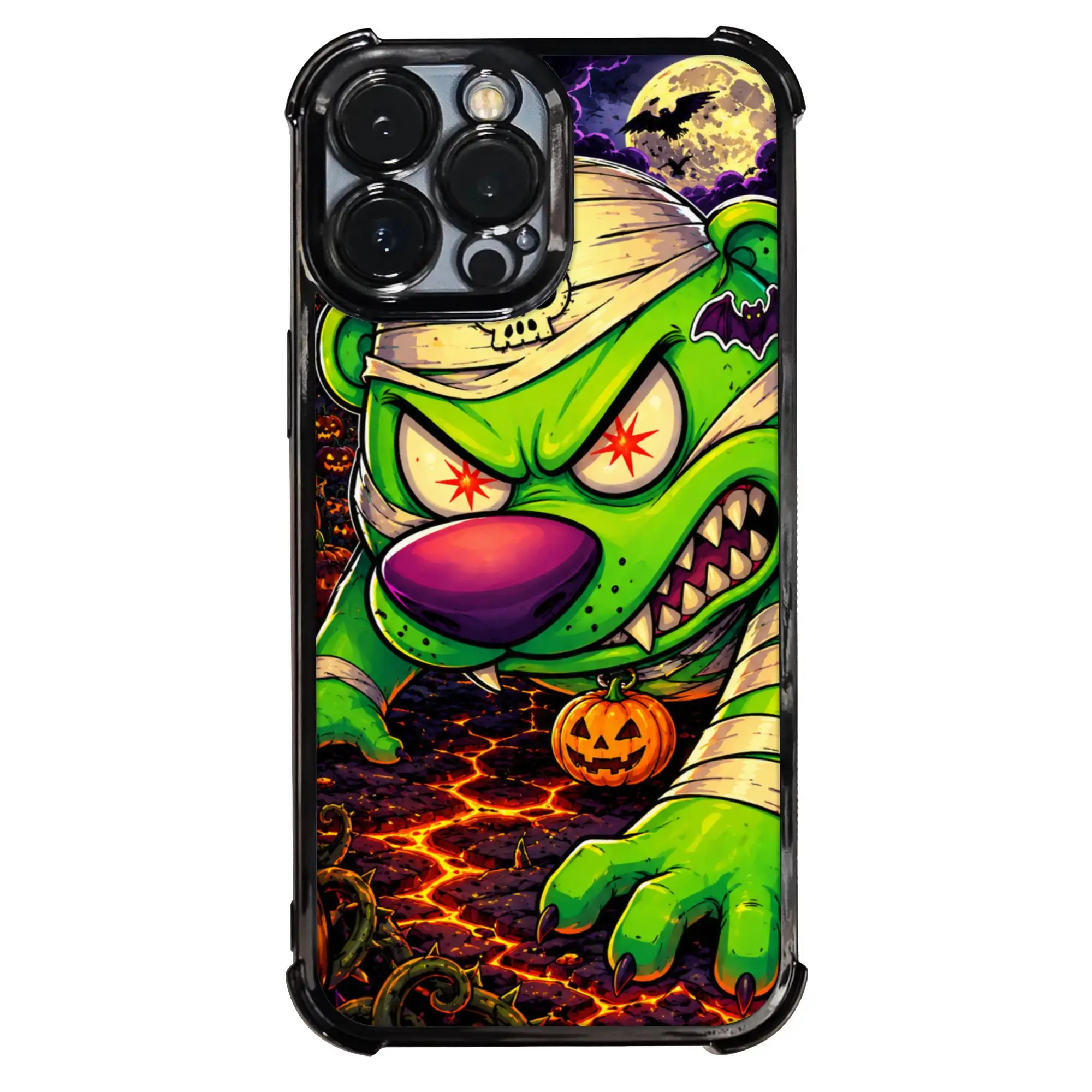 Фото Чехол для телефона Green Cowardly Dog Snarl Reach с гальваническим покрытием для iPhone различных моделей №2