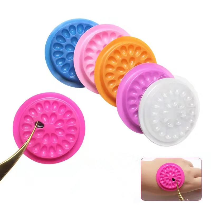 

50pcs Planting False Eyelashes Flower Type Glue Drop Table Delay Tray Beauty Eyelash Cup Plate Gasket Lash Extension Supplies