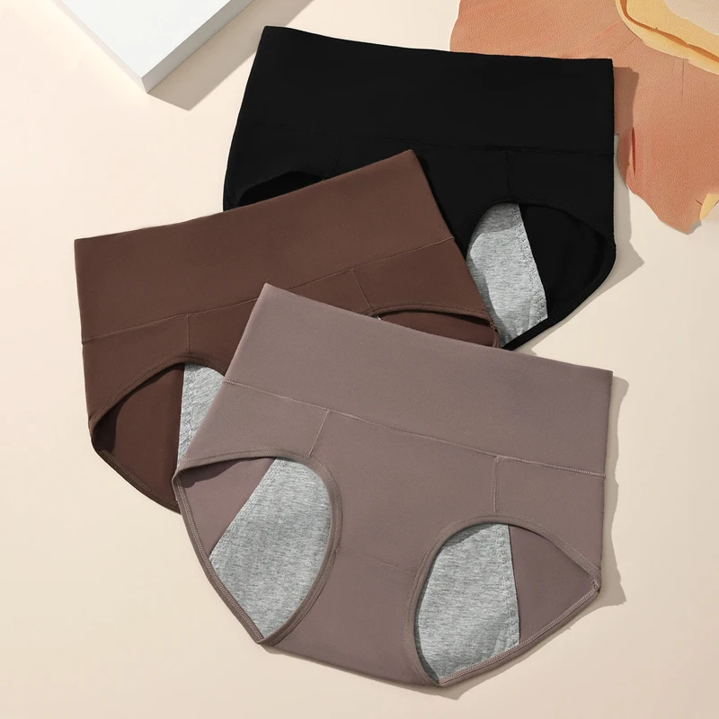 3 шт. женские трусики с высокой талией защитой от протечек