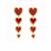 new ear jewelry heart dangle earrings retro women accessories