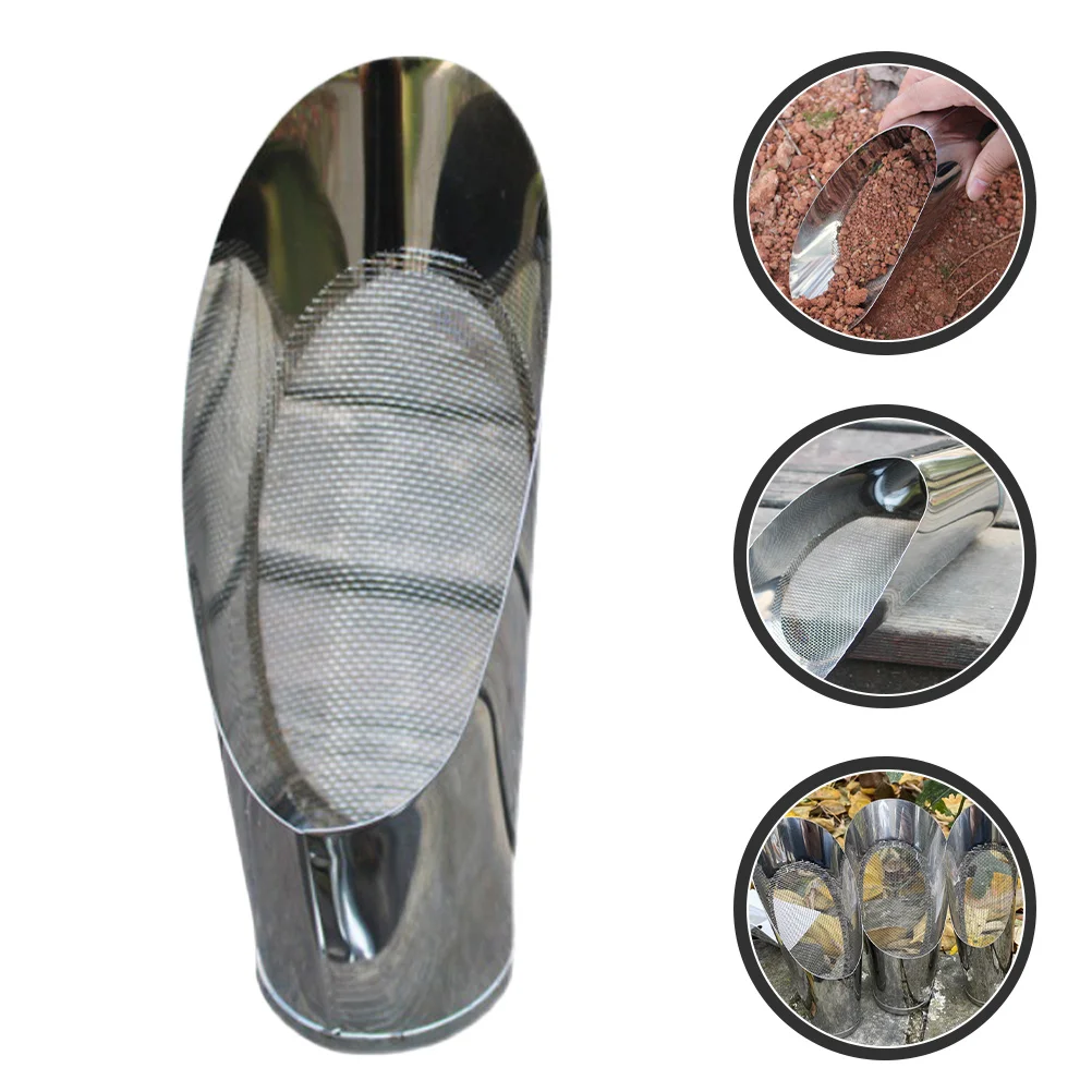 

Scoop Garden Rush Metal Pan Sifting Mesh Digging Treasure Sifter Detecting Transplanter Sand Potted Hand Transplanting Trowel