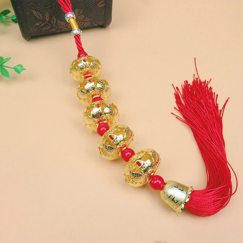 

3/5 Pcs Small Lantern Ornament Chinese Knot Tassel Ornament Car Ornament
