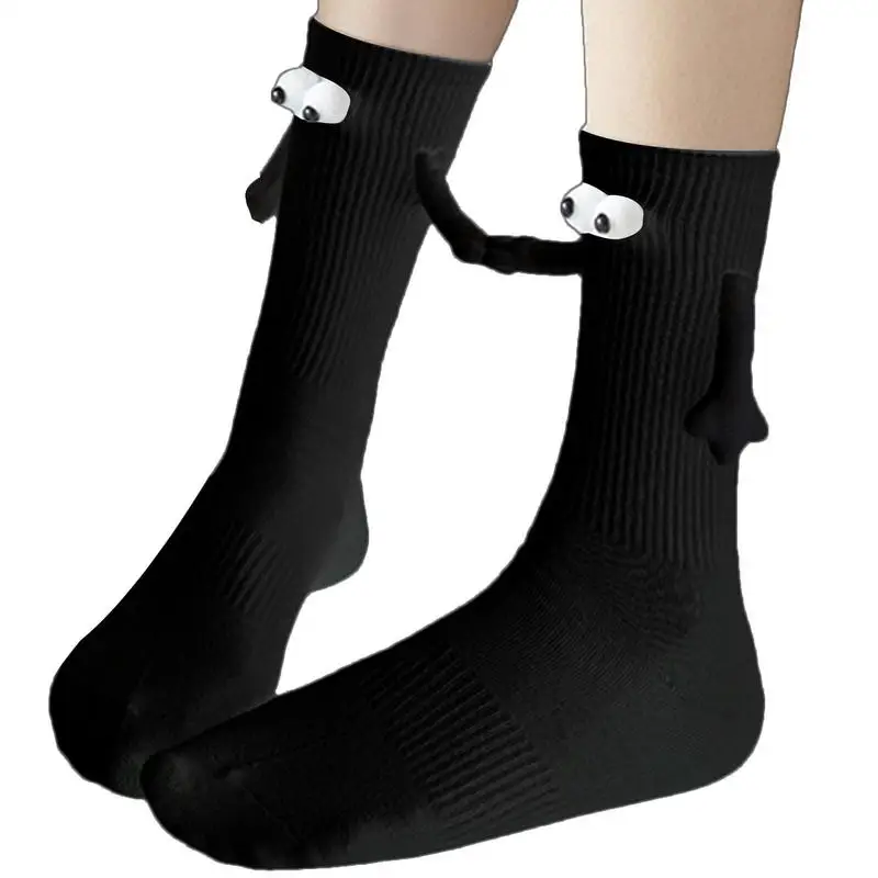 

Magnetic Socks Hand Holding Couple Funny Socks With Eyes Tube Cute Socks Funny Gifts Magnetic Suction 3D Doll Couple Socks Gifts