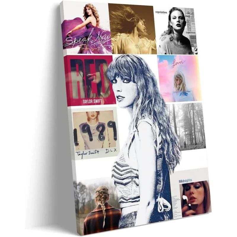 

Taylor Poster Album Cover Canvas Wall Art, Painting Decor Room, Bedroom, Swift Decoration, College Dorm, 12x18 Inch, No Frame