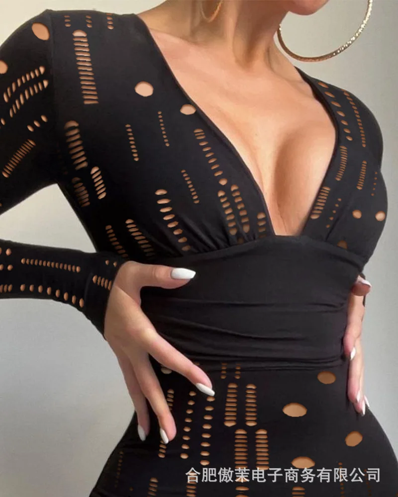 

Women's Cutout V-Neck Jumpsuit Women's Workwear Cargo Pants Women