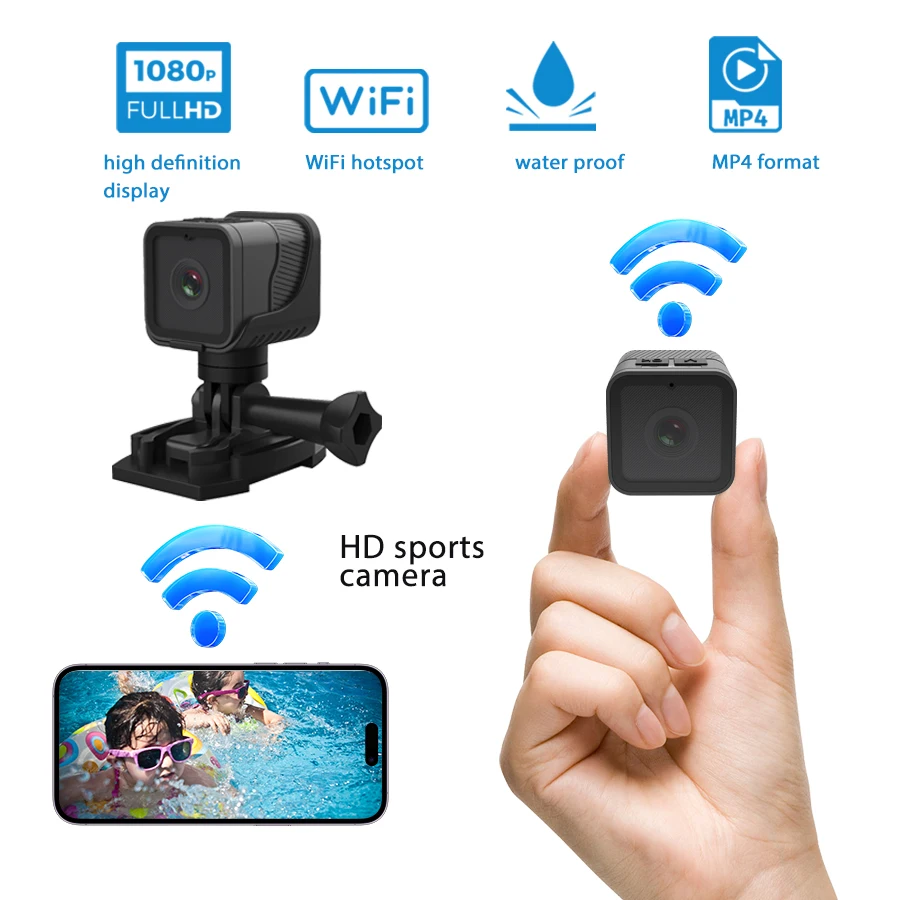

HD 1080P Mini Wireless Network Camera WiFi Camera Outdoor Cycling Recorder Wireless Monitoring IP Camera Secret Camera