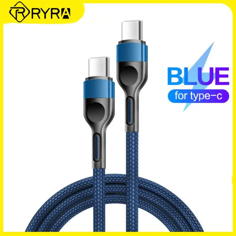 

RYRA New Double Type C Cable Fast Charging Wire PD 100W 5A Data Cord Charger Line Mobile Phone Notebook Accessories 0.5/1/2 M