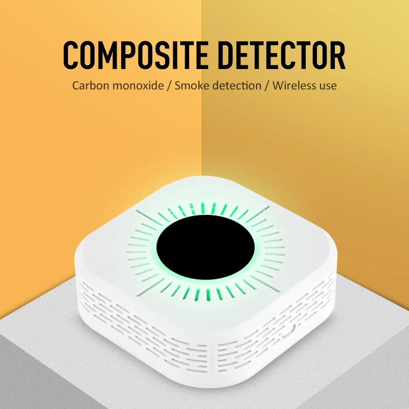 

2 In 1 Smoke Detector & Carbon Monoxide Sensors 360° Induction Battery Operated CO Alarm With Light Flashing Sound Warning