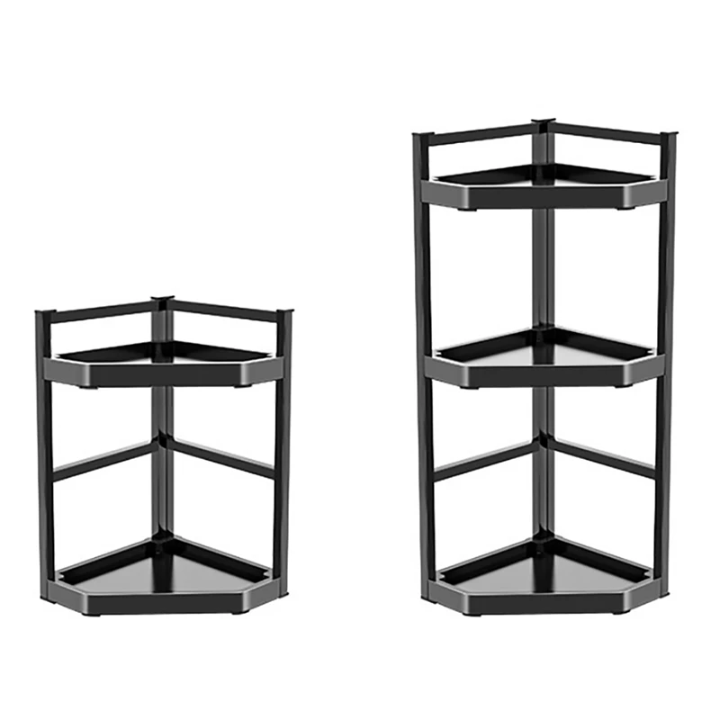 

HOT-Black Stainless Steel Spice Rack Multifunctional Spice Rack Seasoning Storage Rack Kitchen Organizer Rack