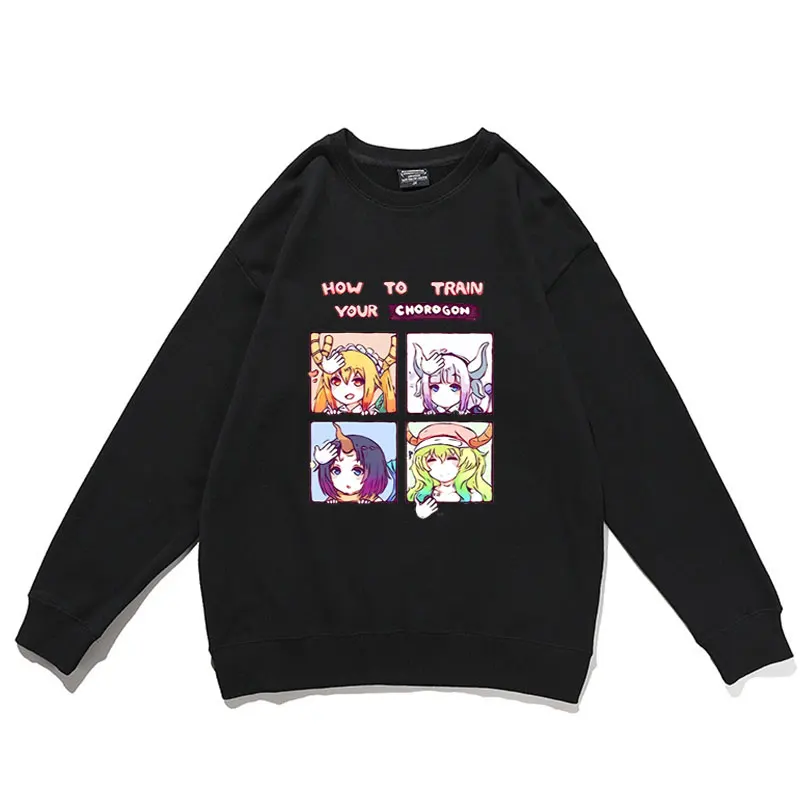 

Пуловер Miss Kobayashi's Dragon Maid Аниме Толстовка с круглым вырезом Топы Модные хлопковые пуловеры для мужчин и женщин забавная Милая уличная одежда