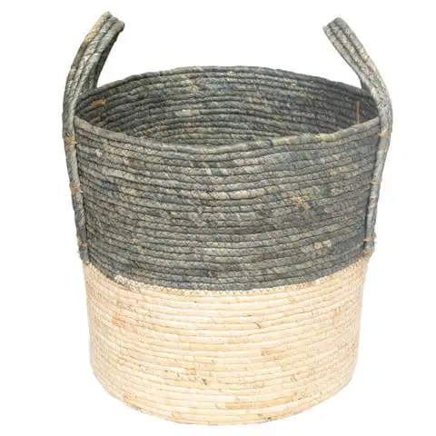 

Maize Colored Stripe Basket, Basket, Blue Gray, Extra Large