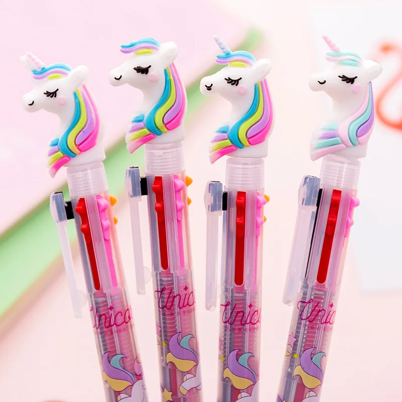 

2 pcs/lot Creative Unicorn Colorful 6 Colors Chunky Ballpoint Pen School Office Supply Gift Stationery Papelaria Escolar