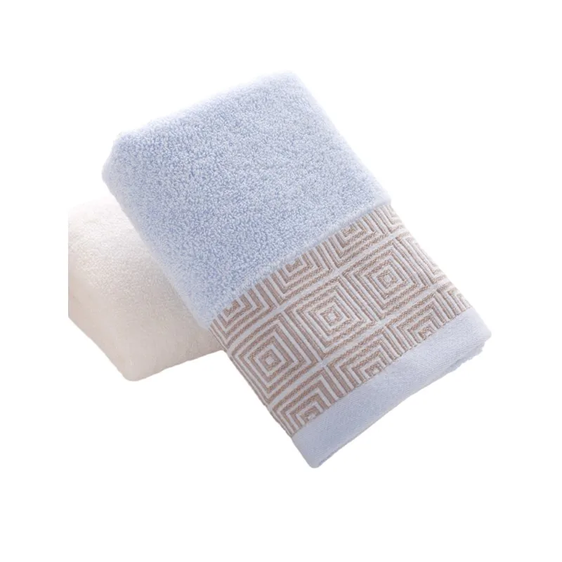 2pcs 34*73cm 100% Cotton Face Towels White Blue Brown Hair Towel For Adults Washcloth High Absorbent Home Hotel Pure Thick Towel