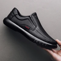 black shoes men loafers soft moccasins man high quality casual genuine leather boat shoes men flats male driving shoes