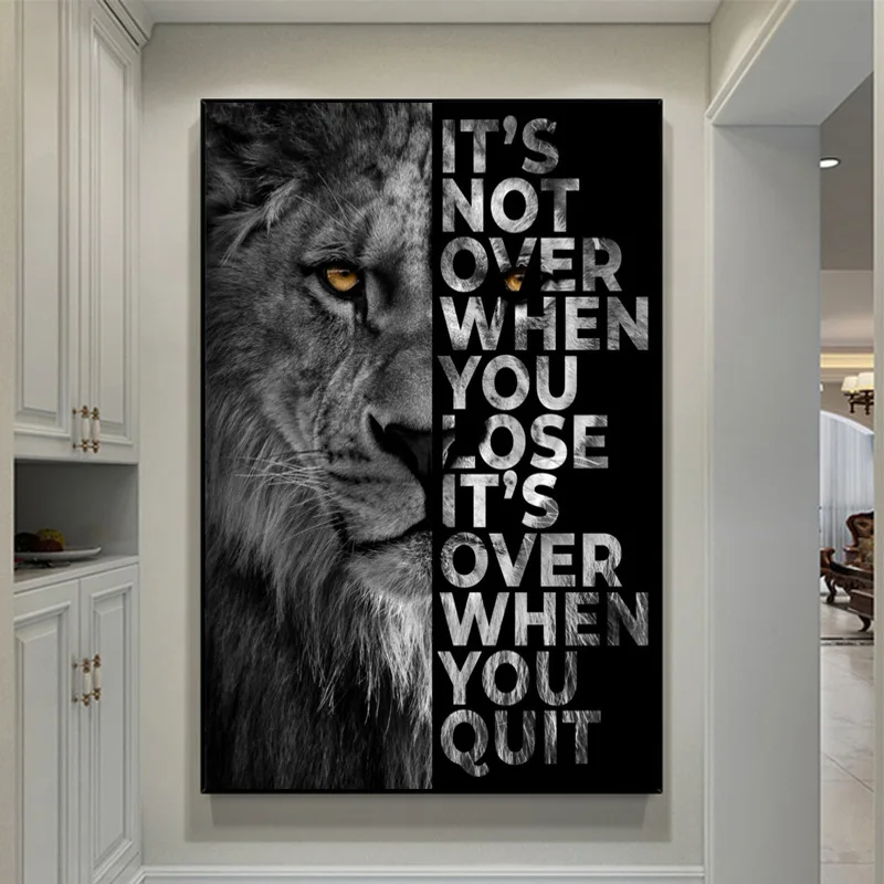 

Wild Lion Motivational Quote Canvas Painting Modern Wall Art Posters and Prints Wall Pictures for Living Room Office Home Decor