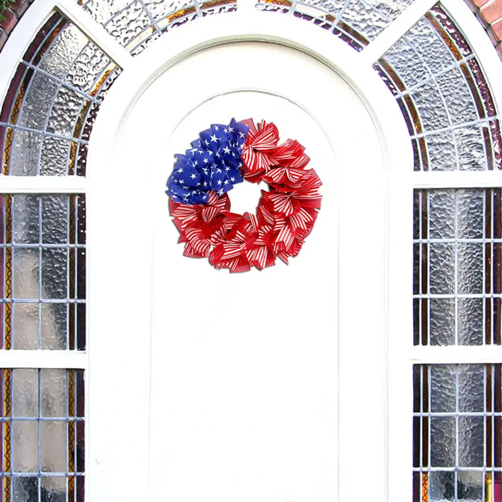 

Welcome Door Garland Lightweight Independence Day Patriotic Wreath Non-fading Easy to Hang Patriotic Wreath Festival Supplies