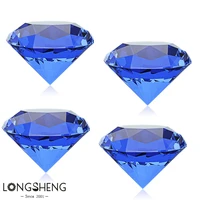 faceted crystal diamond 50mm blue crystal diamond paperweight jewels wedding decorations christmas centerpieces home room decor