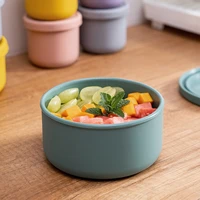 silicone fresh keeping box with lid microwave bento lunch box salad fruit bowl portable camping picnic food storage box crisper