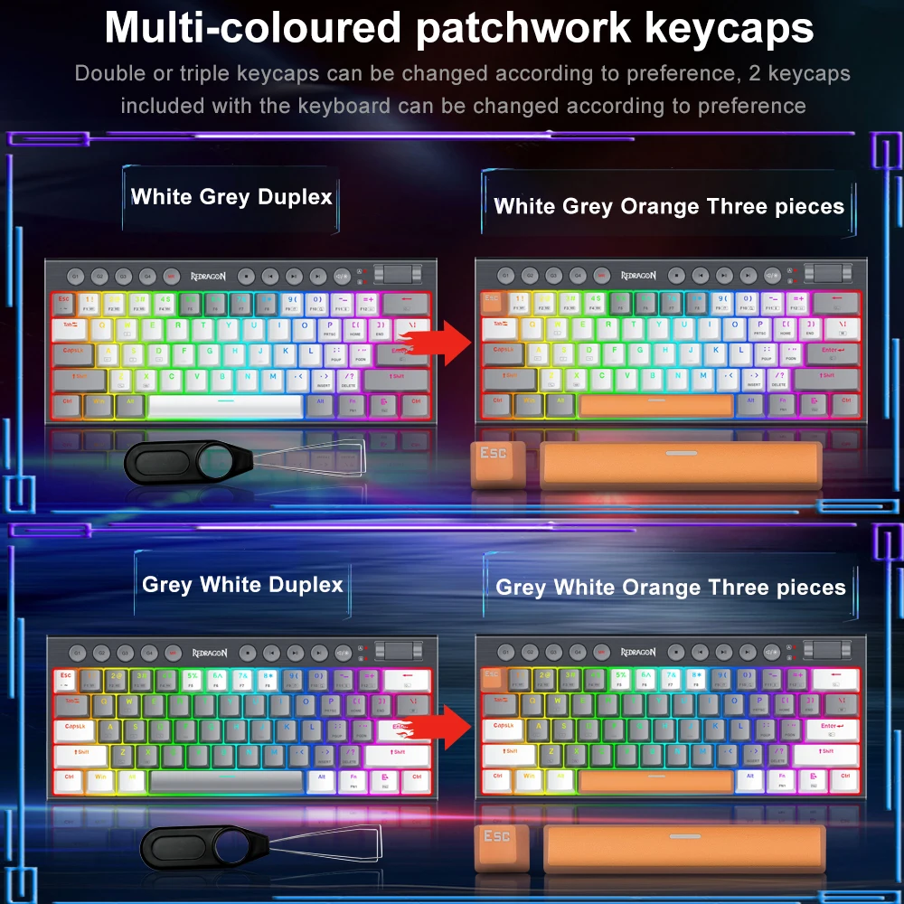 REDRAGON Soraka K647 RGB USB Mini тонкая ультратонкая Проводная Механическая игровая