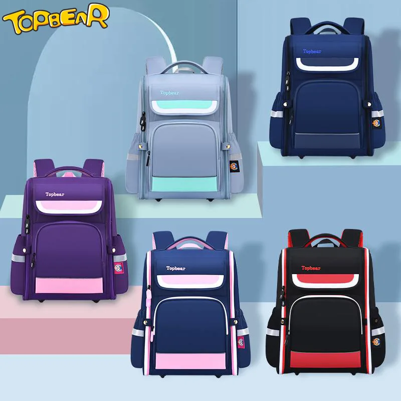

Topbear Schoolbag For Primary School Students Grades 1-6 Load Reduction Spine Protection Large Capacity Backpack