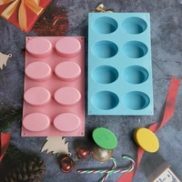 8 cavity ellipse silicone soap mold candle pudding candy wax aromatherapy mould craft decorating 3d diy handmade making tool