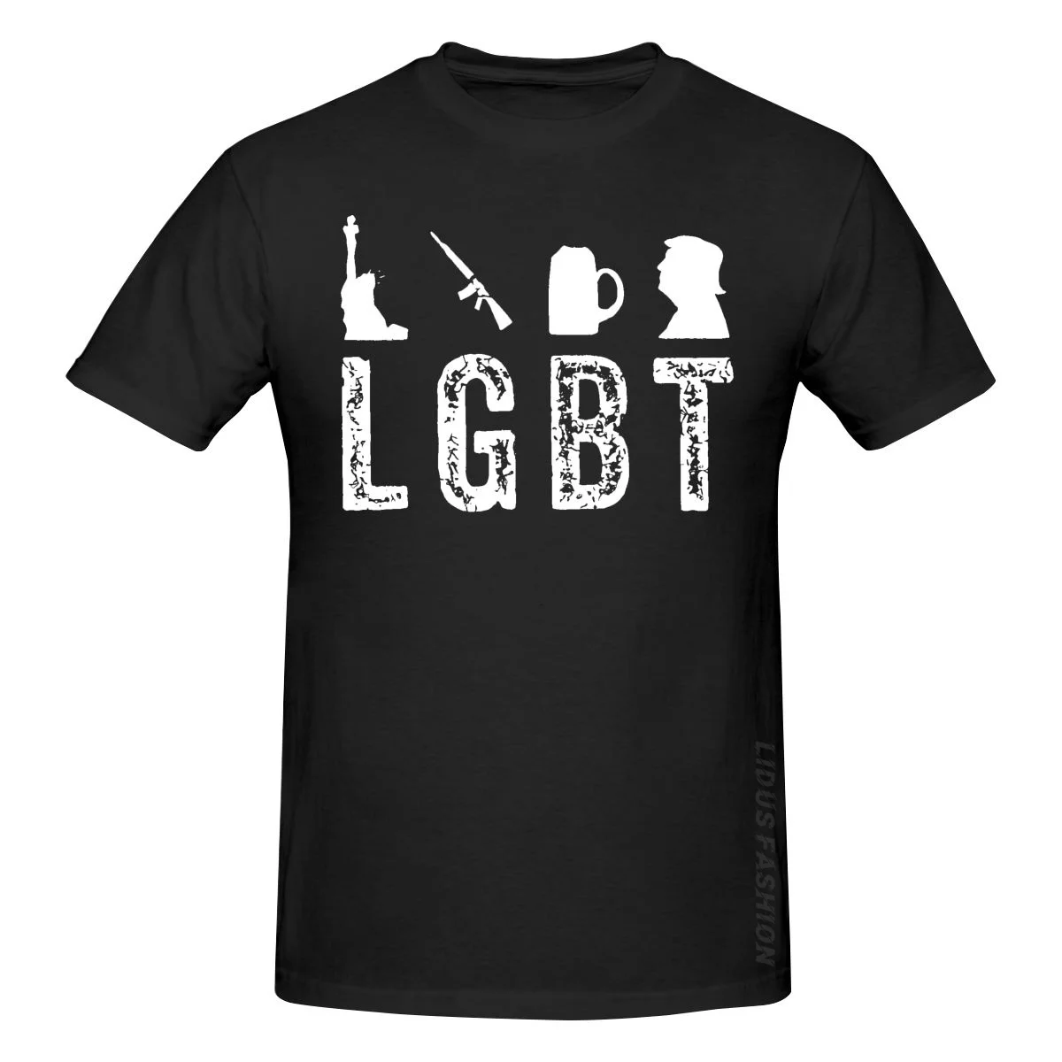 

ЛГБТ свобода пистолеты пиво Трамп Забавный дизайн Винтажная футболка одежда графическая футболка свитшот с коротким рукавом Футболка