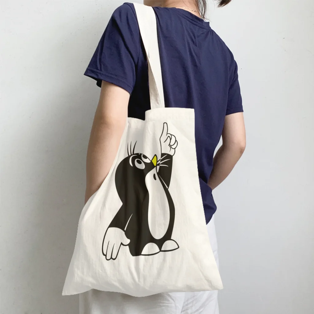 

PointingHandbag The Mole Anime Shoulder Canvas Bags Girls Boy Storage Pocket Double Print Shopper HandBag Vintage Pouch Tote Bag