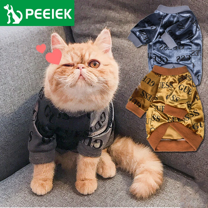 

PEEIEK, одежда с принтом для домашних животных, свитер с буквами для маленьких собак, для кошек, теплая уличная одежда, удобная дышащая рубашка ...