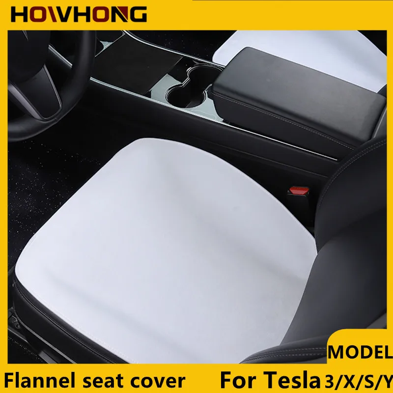 

Flannel Upholstered Seat Cover For Tesla Model 3 X S Y High Quality Snug Warm Cushion Car Modified Interior Decorate Accessories