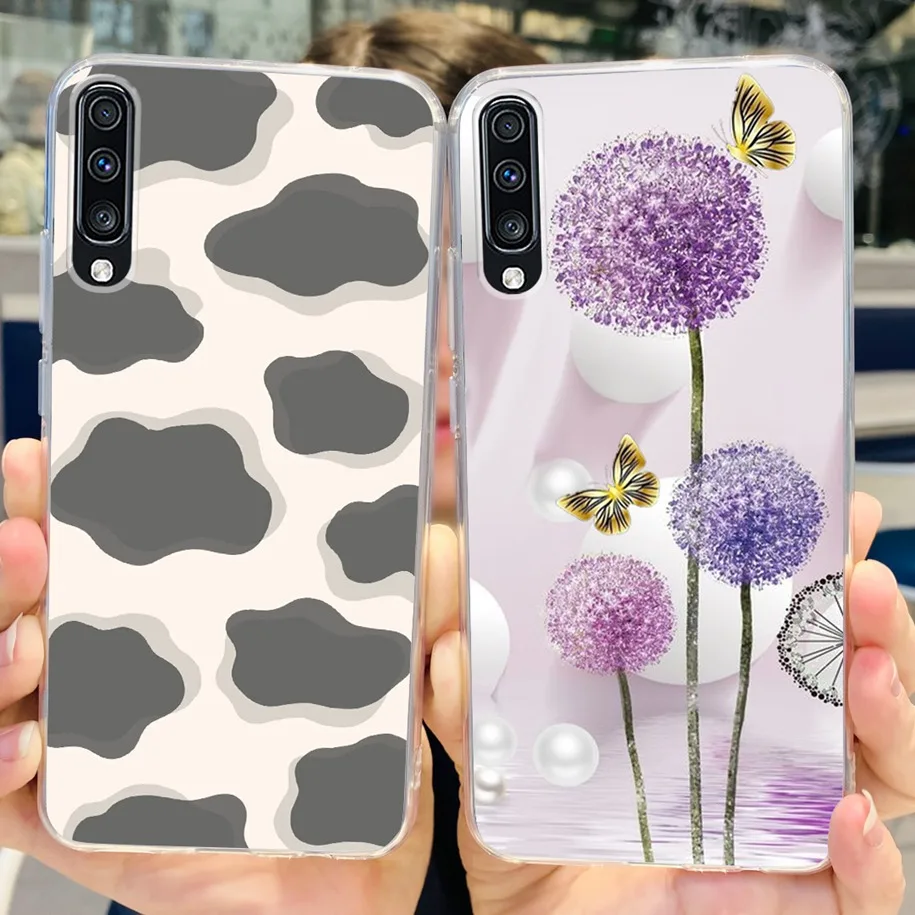 Чехол для Samsung Galaxy A70, чехол для телефона A705, модная мягкая задняя крышка с изображением одуванчика и цветов для Samsung A70, A 70, чехлы