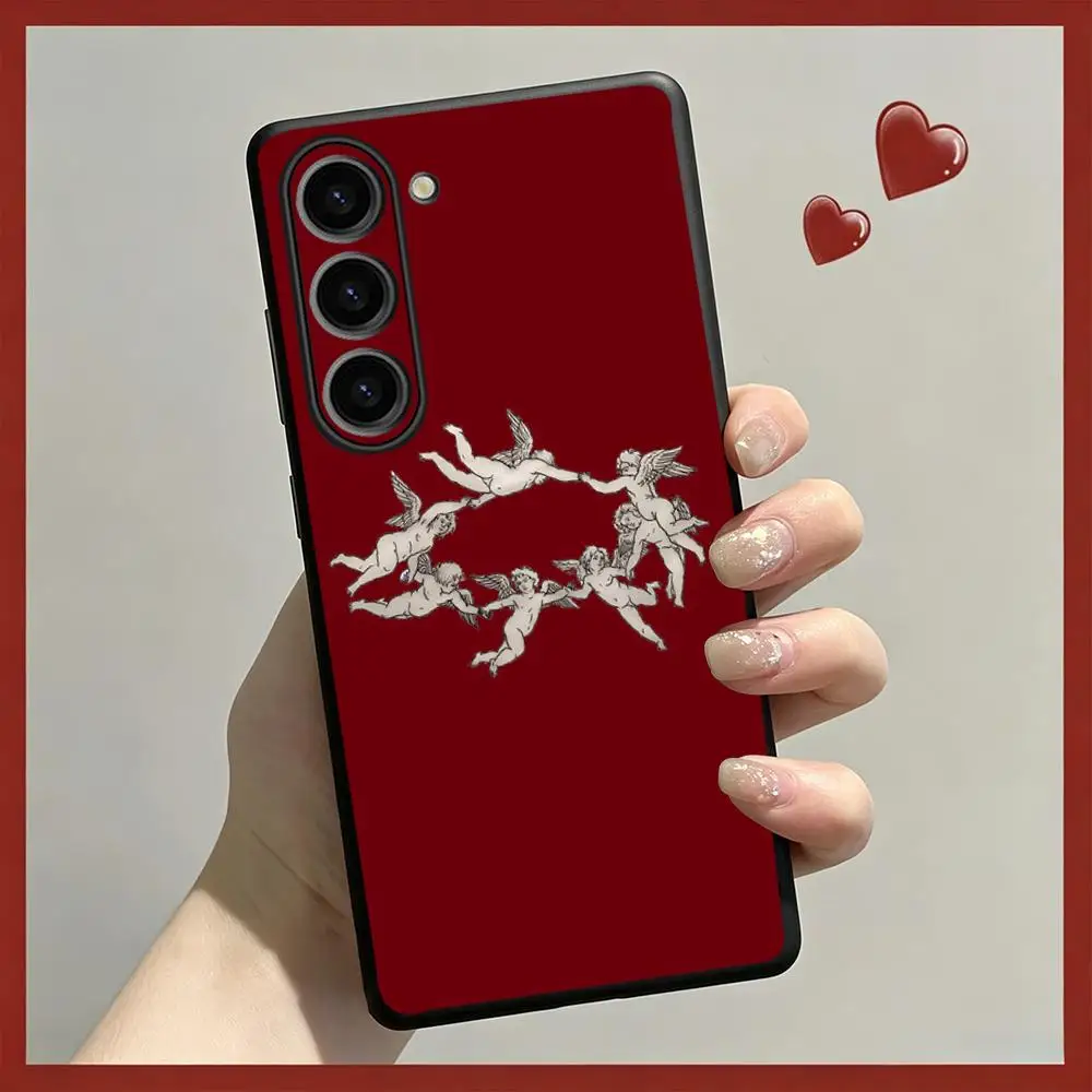 Фото Модный чехол для телефона с логотипом Angel ins для Samsung Galaxy S26 S25 S24 S23 S22 S21 Plus Ultra Fold A, мягкий, черный №3
