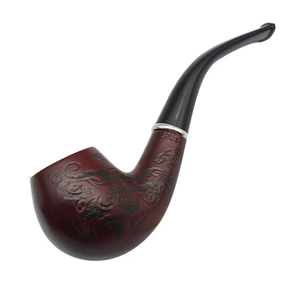 

Top Grade Ebony Wood Pipe 9mm Filter Tobacco Pipe Handmade Smoking Pipe Vintage Bent Smoke Pipe Accessory