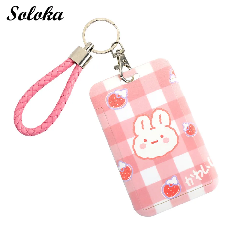 

Cute Cartoon ID Holder Bags Campus Subway Card Buckle for Women Girls Anti Theft Portable Card Wallet Bus Card Cover Case