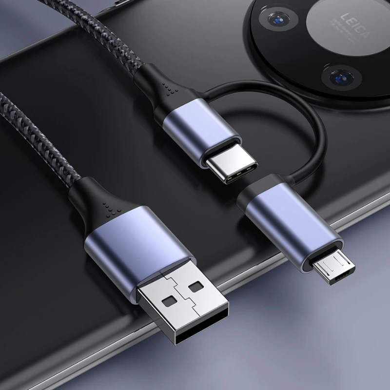 

Универсальный кабель для передачи данных 2-в-1-Кабель Micro USB + зарядный кабель USB Type-C-3 фута, Замена зарядного шнура для планшета, Android, аксессуары Kindle