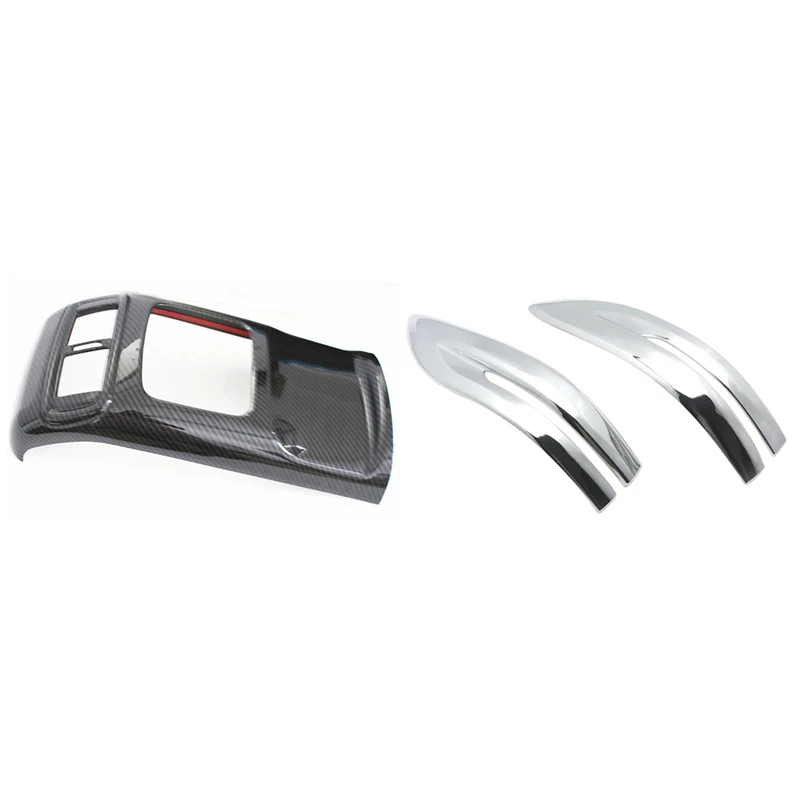 

2x Car Chrome Side Rearview Mirror Stripe Cover & 1Pcs Car Outlet Vent Sticker Trim Frame for Honda CRV CR-V 2017 -2021