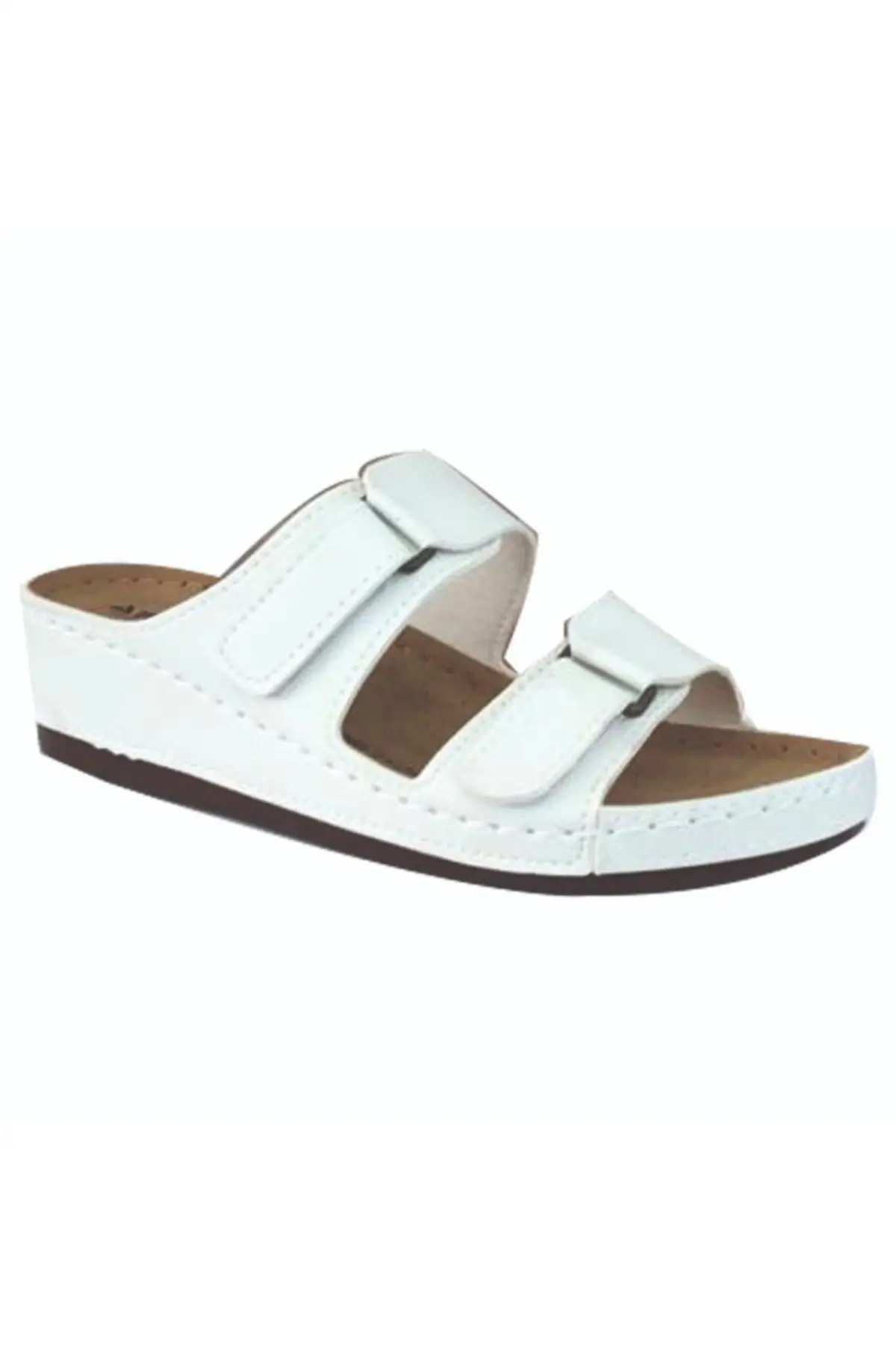 

09-377 white Women Casual Slippers