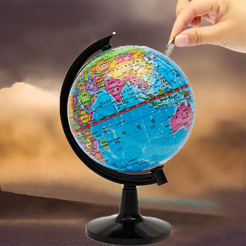 Children's Piggy Bank Globe Kids World Earth Money Box Safe Deposit Creative Toy Educational Ornament Atlas | Канцтовары для