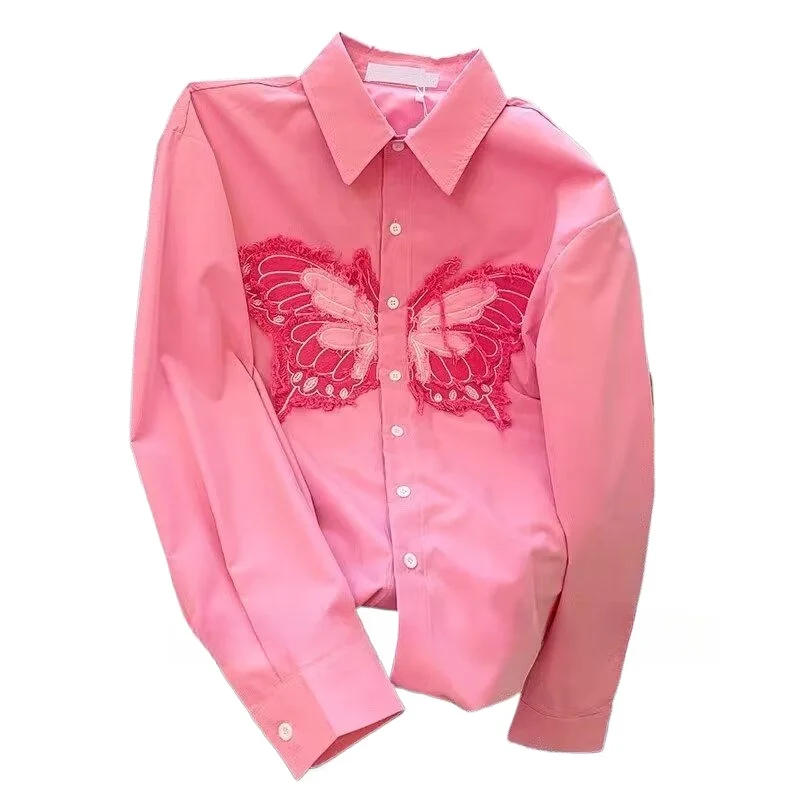 DAYIFUN розовые рубашки из полиэстера