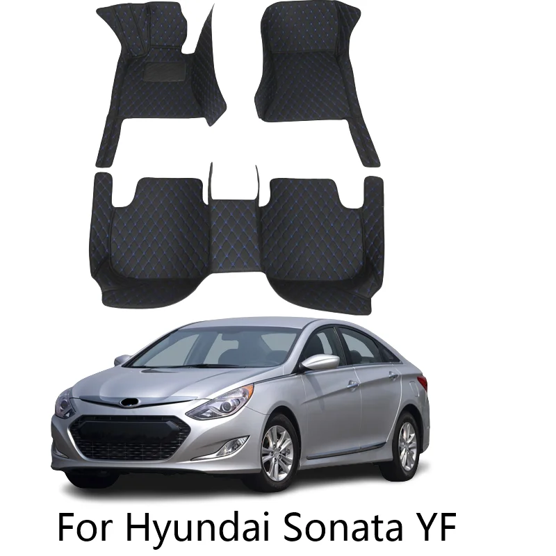 

For Hyundai Sonata YF 2014 2013 2012 2011 Car Floor Mats Interior Styling Custom Waterproof Covers Leather Carpets Decoration